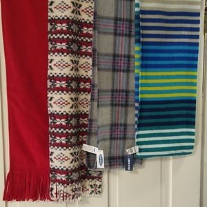 Scarf Lot and Red fleece gloves